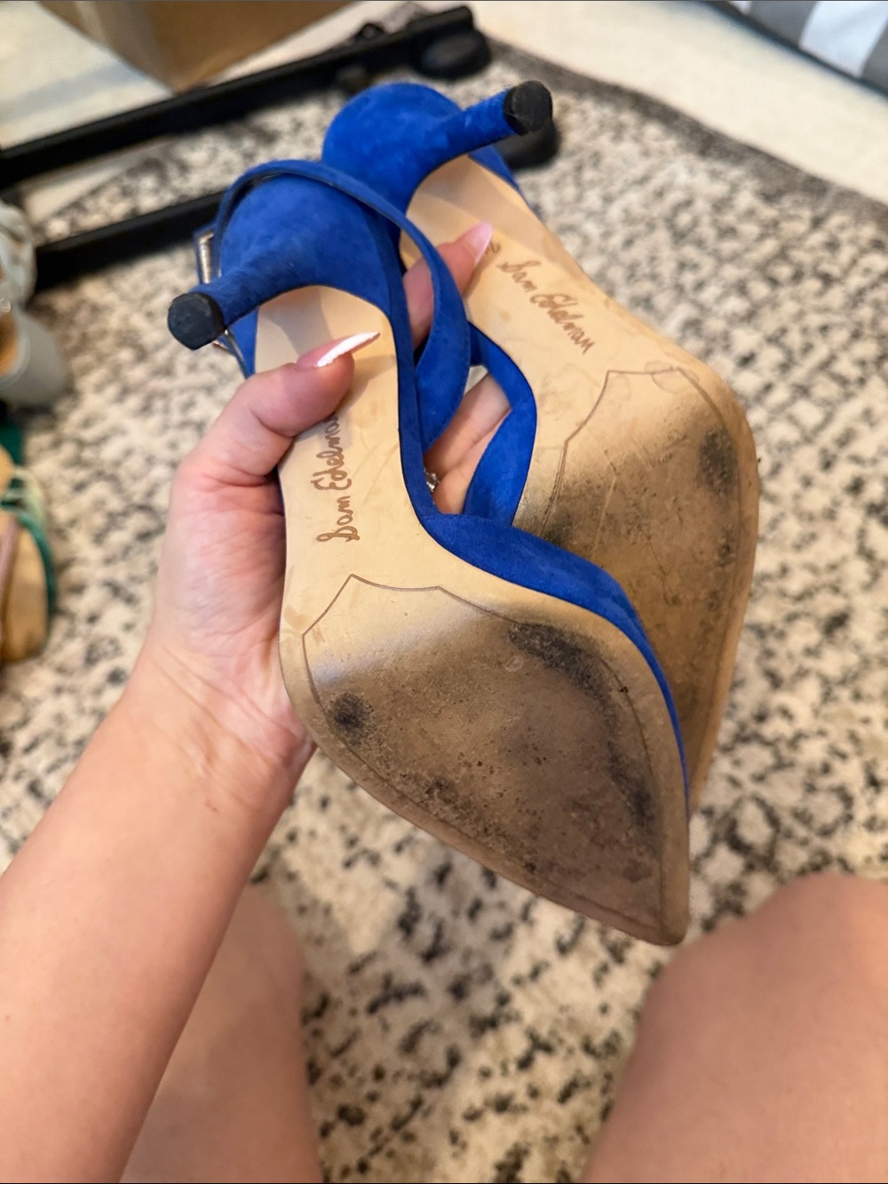 Sam Edelman Cobalt Blue Pointed Slingback Pumps - Picture 5 of 5